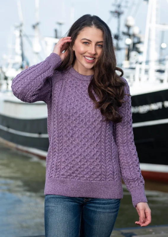 Modern fashion pieces designed for all women Ladies Slim-Fit Aran Sweater | Lavender Modern fashion pieces designed for all women Ladies Slim-Fit Aran Sweater | Lavender