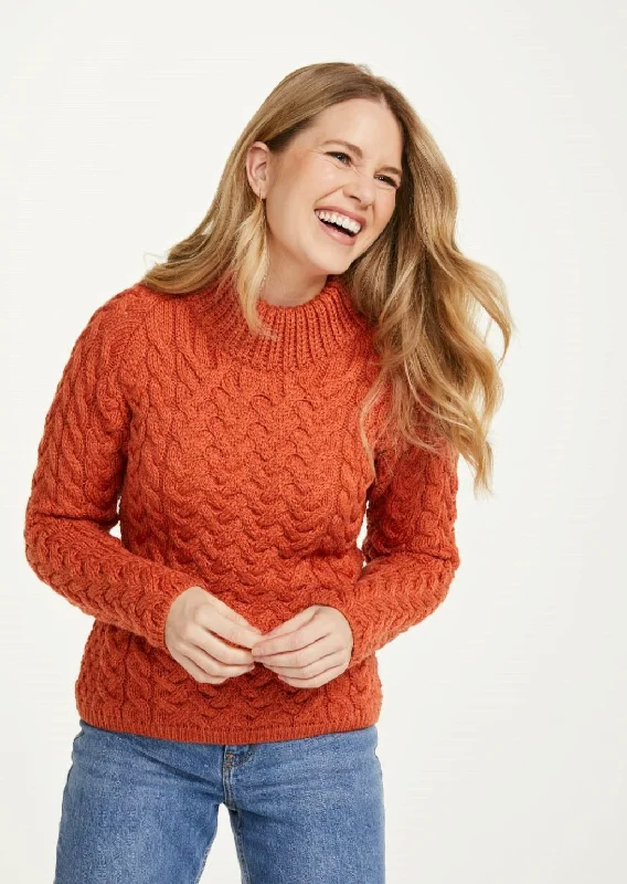 Bold, confident, and stylish women’s clothing Aran Crew Neck Sweater | Autumn Leaves Bold, confident, and stylish women’s clothing Aran Crew Neck Sweater | Autumn Leaves