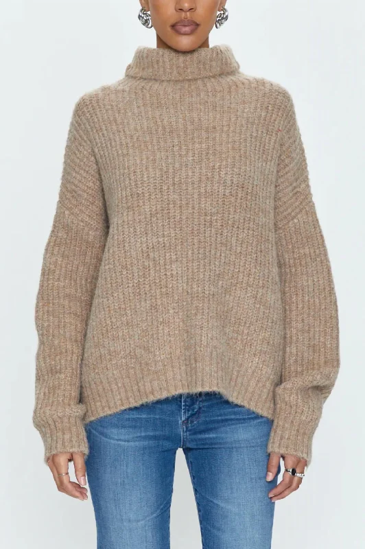 Elegant casual clothing for modern women   Ashley Turtleneck Sweater In Camel