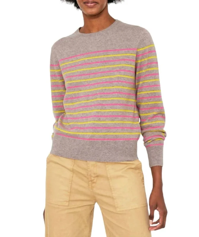 Refresh your wardrobe with trendy women’s apparel Betty Striped Sweater In Sand Multi Refresh your wardrobe with trendy women’s apparel Betty Striped Sweater In Sand Multi