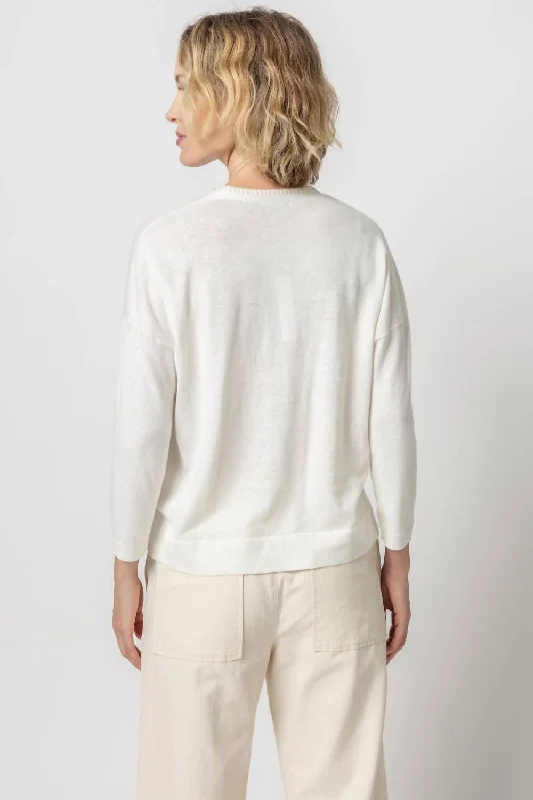 Everyday essentials for a stylish wardrobe   Blanket Stitch Cardigan In Linen