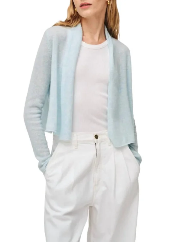 Refresh your wardrobe with stylish women’s outfits Cashmere Shrunken Trapeze Cardigan In Tidal Pool Heather Refresh your wardrobe with stylish women’s outfits Cashmere Shrunken Trapeze Cardigan In Tidal Pool Heather
