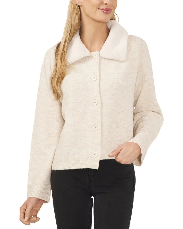 Stylish and comfortable outfits for women   Cece Faux Fur Collared Cardigan