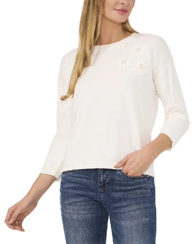 Essential women’s clothing for every season   Cece Floral Embroidery Pearl Sweater