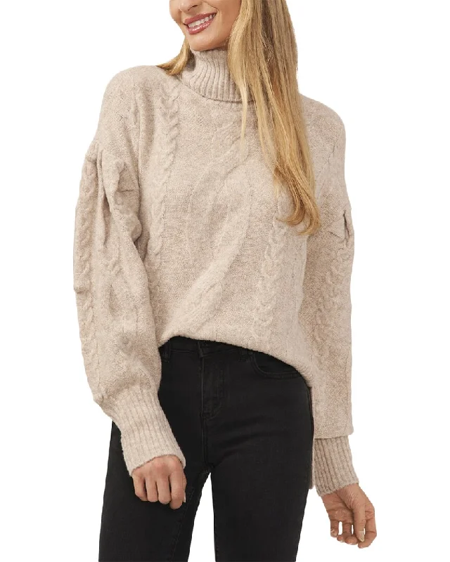 Create a timeless wardrobe with fashionable pieces Cece Pompom Mixed Cable Turtleneck Wool-Blend Sweater Create a timeless wardrobe with fashionable pieces Cece Pompom Mixed Cable Turtleneck Wool-Blend Sweater