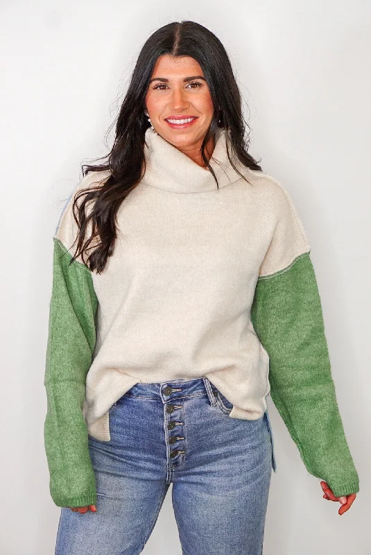 Sustainable fashion for stylish women   Perfect Harmony Cream Colorblock Sweater