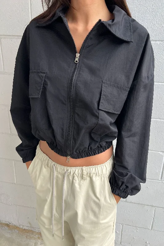 Dress to impress with elegant women’s wear   CROPPED COLLARED NYLON JACKET