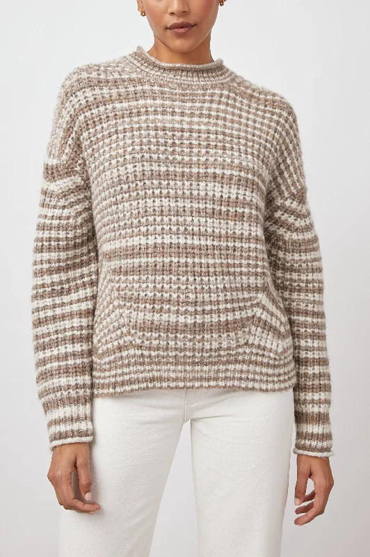 Curated collections for modern, fashionable women ECHO SWEATER - BROWN WHITE SPACE DYE Curated collections for modern, fashionable women ECHO SWEATER - BROWN WHITE SPACE DYE