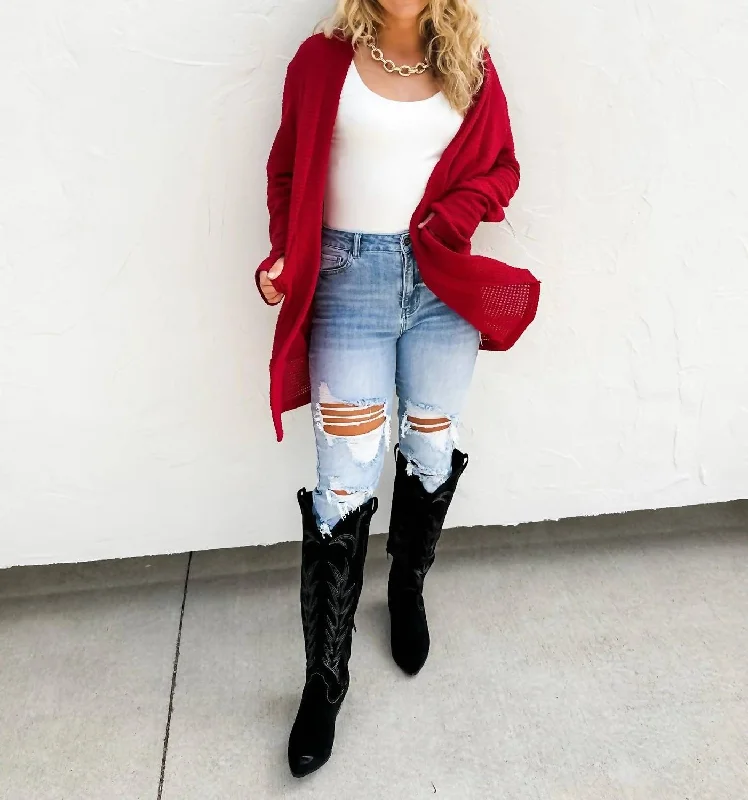 Affordable stylish women’s fashion collection   Fall Lola Cardigans In Magenta Red