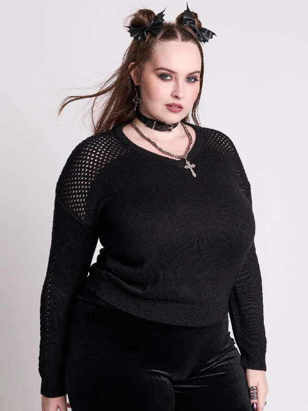 Feminine silhouettes for the modern woman   Fishnet Sweater
