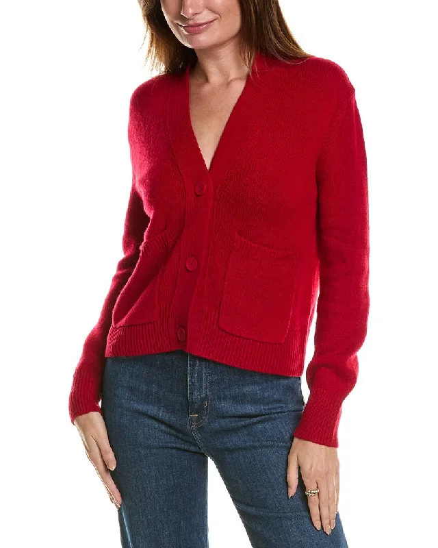Bold and beautiful clothing for every woman Forte Cashmere Pocket V-Neck Wool & Cashmere-Blend Cardigan Bold and beautiful clothing for every woman Forte Cashmere Pocket V-Neck Wool & Cashmere-Blend Cardigan
