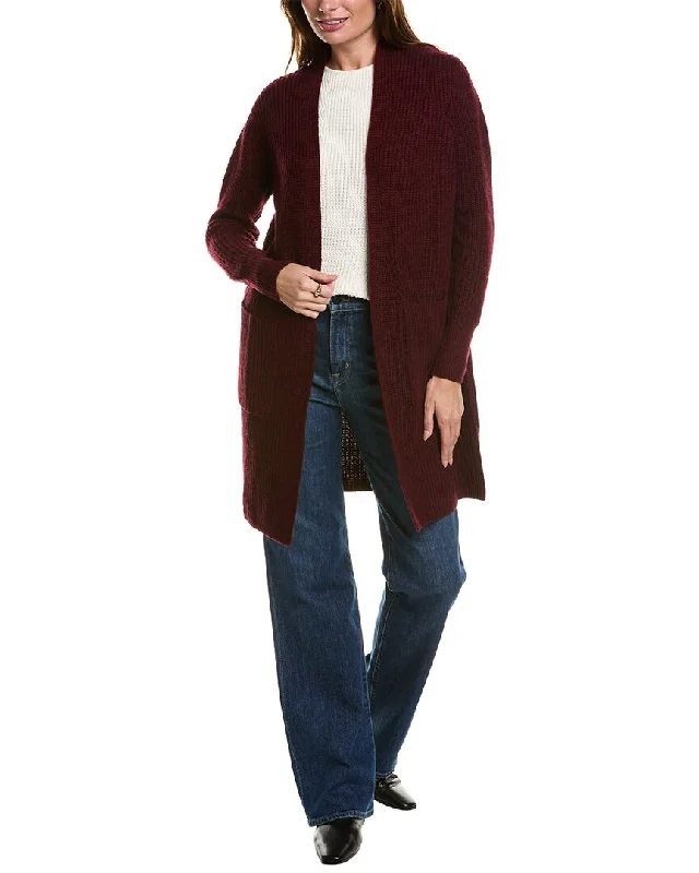 Soft, breathable fabrics for fashionable women Forte Cashmere Rib Long Wool & Cashmere-Blend Cardigan Soft, breathable fabrics for fashionable women Forte Cashmere Rib Long Wool & Cashmere-Blend Cardigan