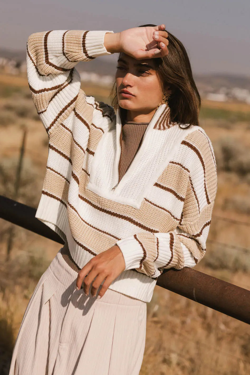 Refresh your wardrobe with stylish women’s outfits   Kandy Half Zip Sweater in Ecru