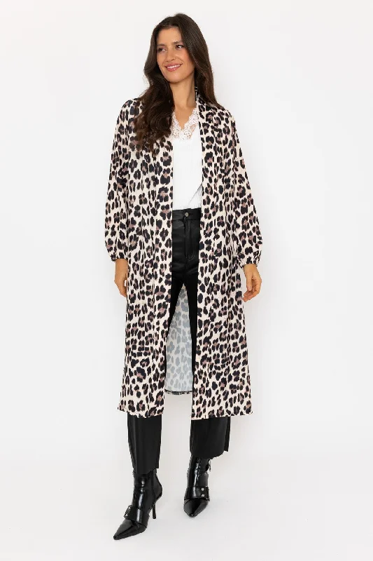 Effortlessly chic fashion for today’s woman   Long Leopard Print Cover Up Cardigan