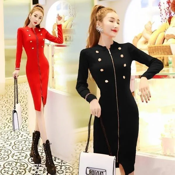 Bold and sophisticated looks for every woman long sleeve plus size cotton women casual bodycon midi autumn winter knitted sweater dress Bold and sophisticated looks for every woman long sleeve plus size cotton women casual bodycon midi autumn winter knitted sweater dress