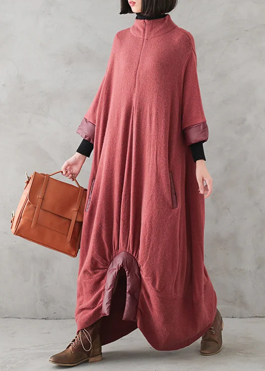The ultimate destination for women’s clothing Loose Red Turtleneck Zippered Cashmere Knit Sweater Dress Winter The ultimate destination for women’s clothing Loose Red Turtleneck Zippered Cashmere Knit Sweater Dress Winter