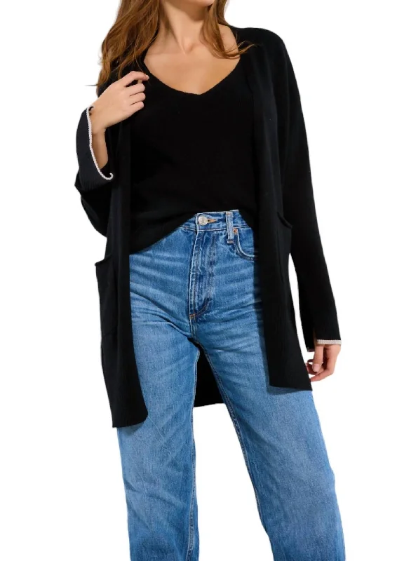 Comfortable yet fashionable women’s wear   Love Cashmere Cardi In Onyx