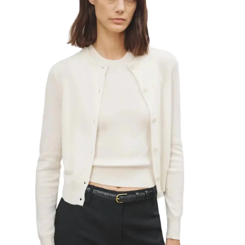 Chic, modern fashion for empowered women   March Cardigan Sweater In Ivory