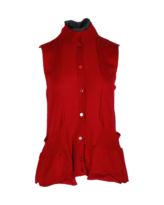 Women’s clothing that fits your personality and style Marni Sleeveless Knit Vest in Red Wool Women’s clothing that fits your personality and style Marni Sleeveless Knit Vest in Red Wool