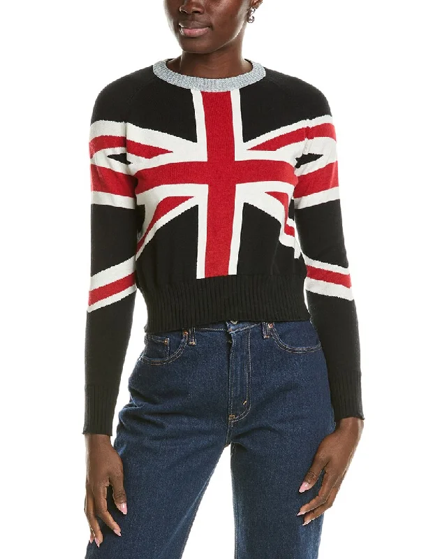 Uncover unique pieces for your perfect wardrobe Minnie Rose Union Jack Cashmere-Blend Sweater Uncover unique pieces for your perfect wardrobe Minnie Rose Union Jack Cashmere-Blend Sweater