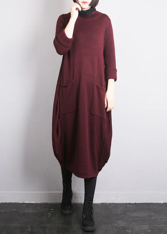 Perfect fashion pieces for the busy woman Mulberry O-Neck Knit Cotton Thread Sweater Dress Fall Perfect fashion pieces for the busy woman Mulberry O-Neck Knit Cotton Thread Sweater Dress Fall