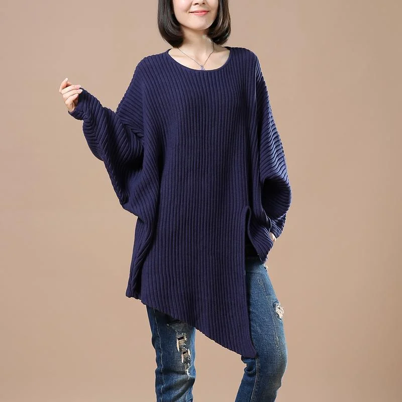 Stylish women’s clothing designed for comfort Navy woman sweaters open hem knitted blouse Stylish women’s clothing designed for comfort Navy woman sweaters open hem knitted blouse
