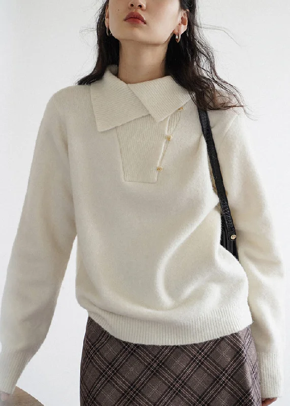Affordable stylish women’s fashion collection New White Button Patchwork Cozy Knit Sweaters Fall Affordable stylish women’s fashion collection New White Button Patchwork Cozy Knit Sweaters Fall