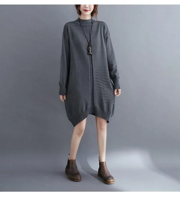 Feminine and fashionable clothing for every wardrobe omychic plus size knitted vintage women causal loose midi autumn winter sweater dress Feminine and fashionable clothing for every wardrobe omychic plus size knitted vintage women causal loose midi autumn winter sweater dress