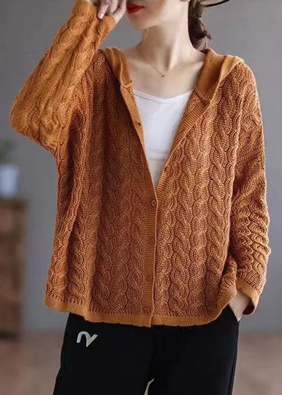 Refresh your wardrobe with trendy women’s apparel Organic Caramel Loose Hooded Casual Button Fall Knit Sweater Refresh your wardrobe with trendy women’s apparel Organic Caramel Loose Hooded Casual Button Fall Knit Sweater