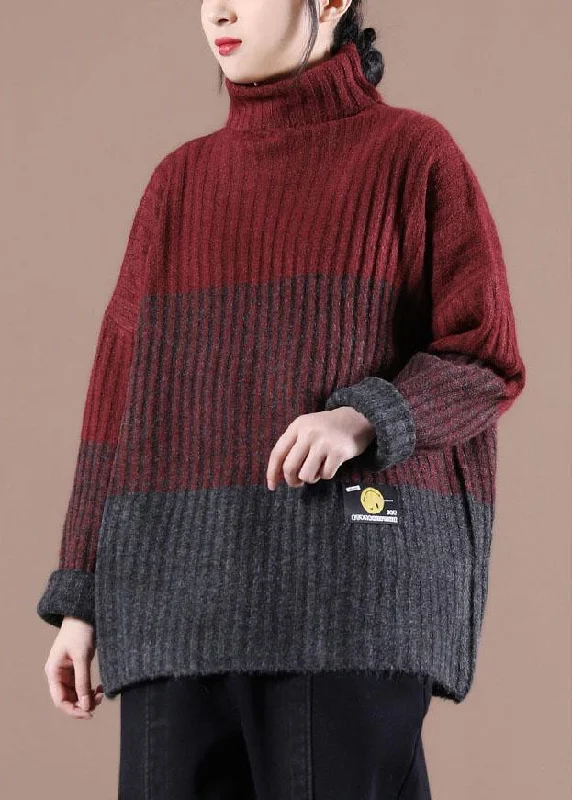 Elevate your look with premium women’s wear Organic Mulberry Colorblock Casual Fall Knit Sweater Elevate your look with premium women’s wear Organic Mulberry Colorblock Casual Fall Knit Sweater