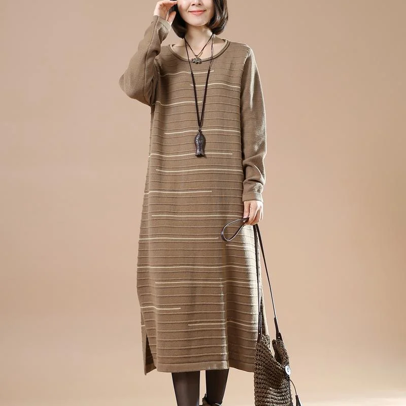 Women’s fashion that reflects your personality Original Khaki long knit dresses winter sweaters people coming and going Women’s fashion that reflects your personality Original Khaki long knit dresses winter sweaters people coming and going