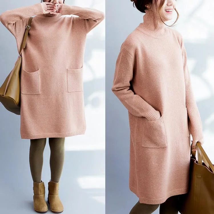 Fashionable women’s clothing that makes you shine Pink sweater dress turtle neck long sweaters woolen pullover knit dresses Fashionable women’s clothing that makes you shine Pink sweater dress turtle neck long sweaters woolen pullover knit dresses