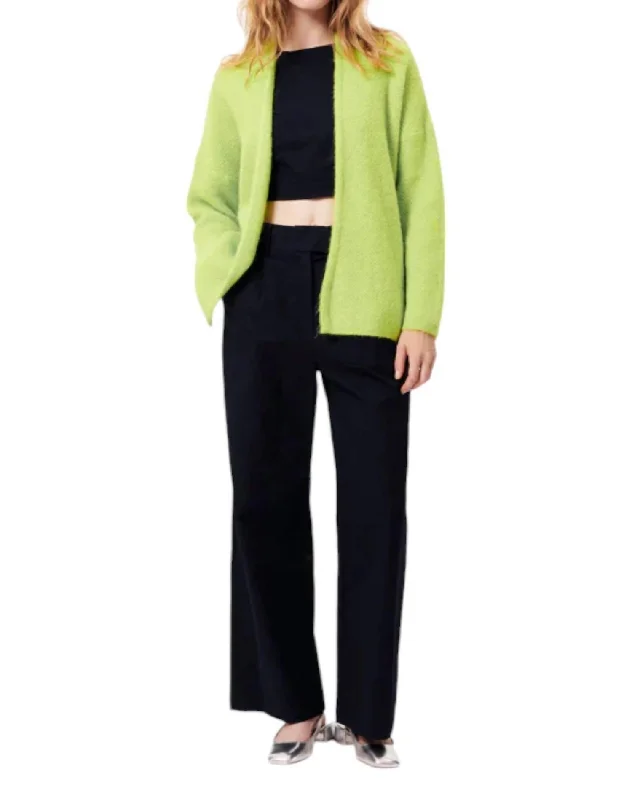 Luxurious fabrics and modern designs for women   Piper Woven Cardigan In Lime