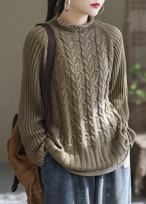 Sleek and sophisticated fashion for modern women Plus Size Coffee Loose cozy Knit Sweater Winter Sleek and sophisticated fashion for modern women Plus Size Coffee Loose cozy Knit Sweater Winter