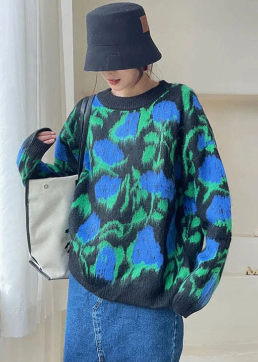 Affordable fashion that looks high-end Plus Size Green O-Neck cozy Knit Winter sweaters Affordable fashion that looks high-end Plus Size Green O-Neck cozy Knit Winter sweaters