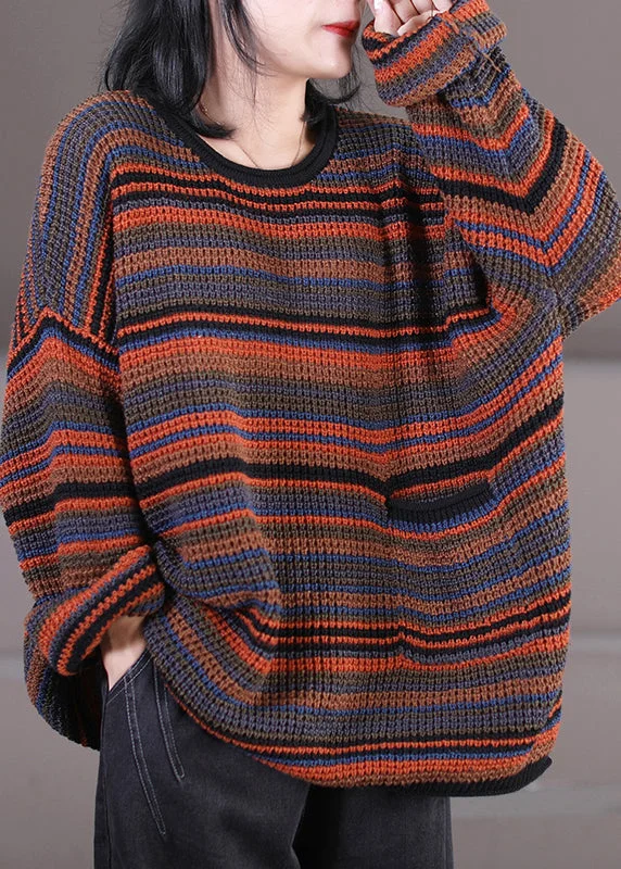 Find your perfect fit with stylish women’s clothing Plus Size O-Neck Thick Striped Pockets Knit Sweater Long Sleeve Find your perfect fit with stylish women’s clothing Plus Size O-Neck Thick Striped Pockets Knit Sweater Long Sleeve