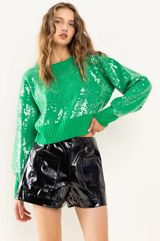 Elevate your style with fashionable women’s clothing   Tis The Sequin Green Sweater
