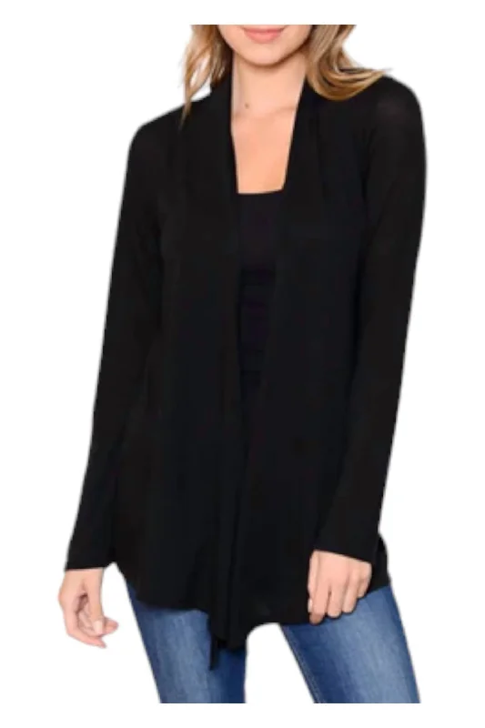 Versatile fashion options for every occasion   Soft Solid Cardigans In Black