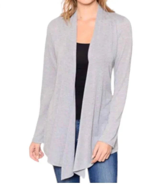 Fashionable clothing to fit every body type   Soft Solid Cardigans In Heathered Grey