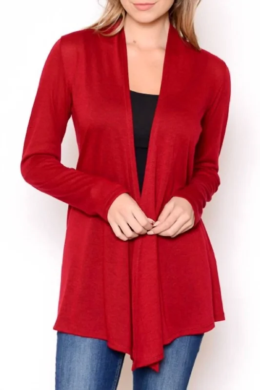 Find your perfect fit with stylish women’s clothing   Soft Solid Cardigans In Red