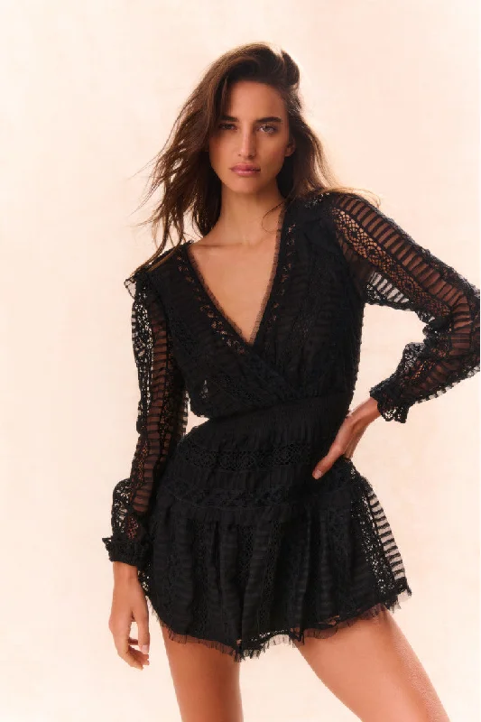 Designer-inspired women’s fashion at affordable prices   Alonsa Lace-Detailed Mini Dress