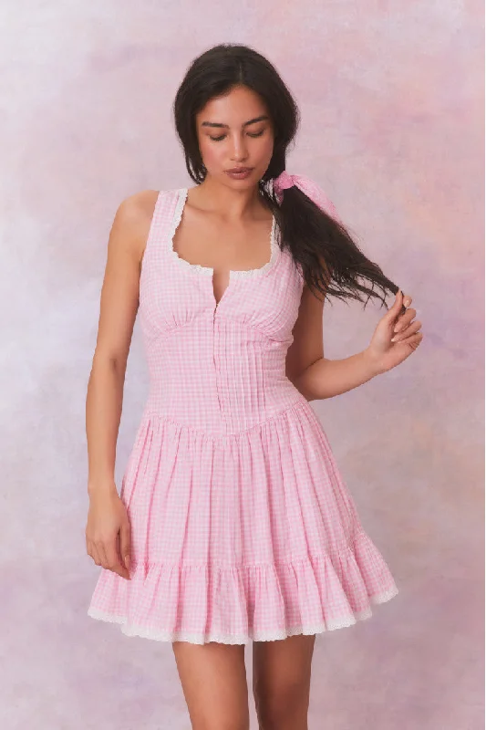 Bold and beautiful clothing for every woman   Ceronne Gingham Cotton Mini Dress