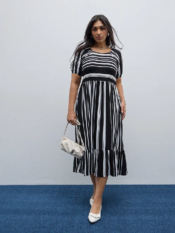 Premium quality women’s clothing at affordable prices Gia Black Striped A-Line Dress Premium quality women’s clothing at affordable prices Gia Black Striped A-Line Dress
