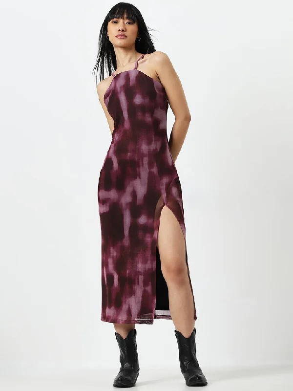 Curated collections for modern, fashionable women Nuon Wine Bodycon Mesh Detailed Dress Curated collections for modern, fashionable women Nuon Wine Bodycon Mesh Detailed Dress