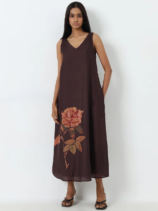Fashion-forward styles that make a statement Wardrobe Brown Floral Printed A-Line Dress Fashion-forward styles that make a statement Wardrobe Brown Floral Printed A-Line Dress