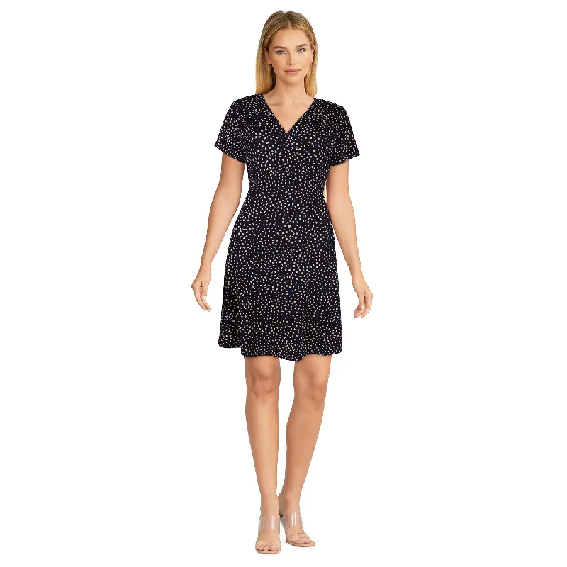Cozy women’s clothing for the colder months   Women's Short Sleeve Wrap Skater Dress