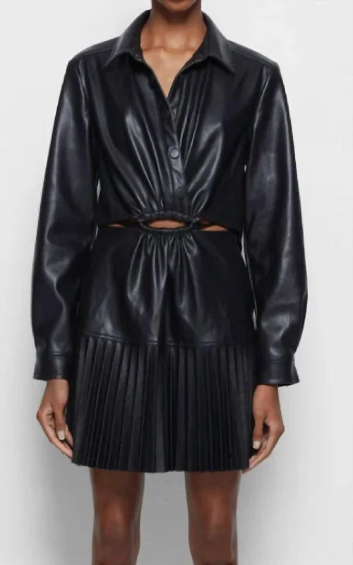 Trendy women’s clothing that suits every taste   Cindy Vegan Leather Dress In Black