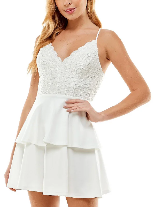 Feminine and fashionable clothing for every wardrobe   Juniors Womens Knit Glitter Cocktail and Party Dress