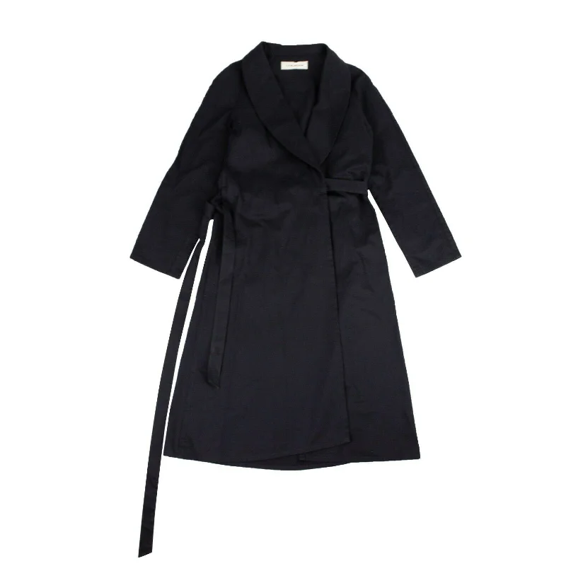 Casual outfits that elevate your style   Navy Blue Belted Wrap Dress