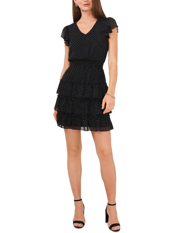 Effortlessly chic outfits for the modern woman Petites Womens Dotted Mini Fit & Flare Dress Effortlessly chic outfits for the modern woman Petites Womens Dotted Mini Fit & Flare Dress